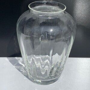 #105 VINTAGE HANDBLOWN OPTIC VASE